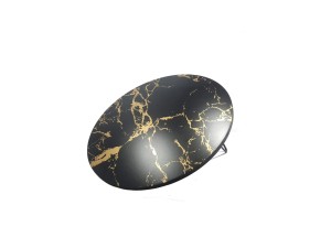  BANDEJA EM MADEIRA C/ PÉ EM FERRO 29,5 X 29,5 X 12,5CM