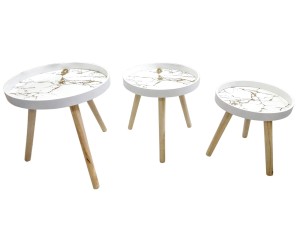 CONJUNTO DE MESAS EM MADEIRA C/3PCS P. M. G 40 X 38CM