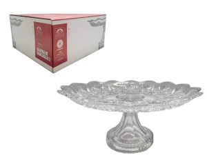 PRATO EM VIDRO COM PÉ 32X13CM